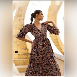 Beyond by Vera Midi Dress 1884 Bianca Pietra Dura small